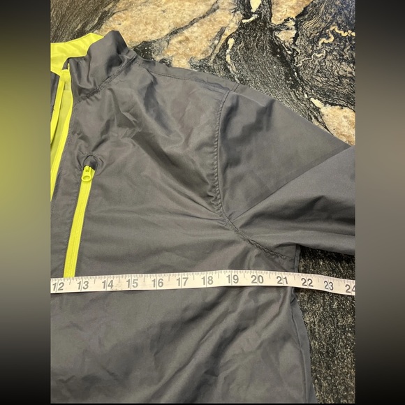 Etnies Zip up Windbreaker MINETT Jacket Gray Neon Yellow Pockets Skateboard mens - Picture 4 of 13